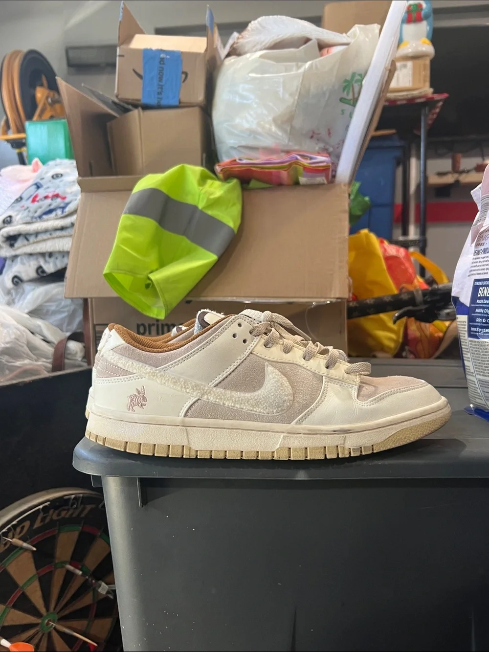 Nike Dunk Low-Top Sneakers in Beige and Cream